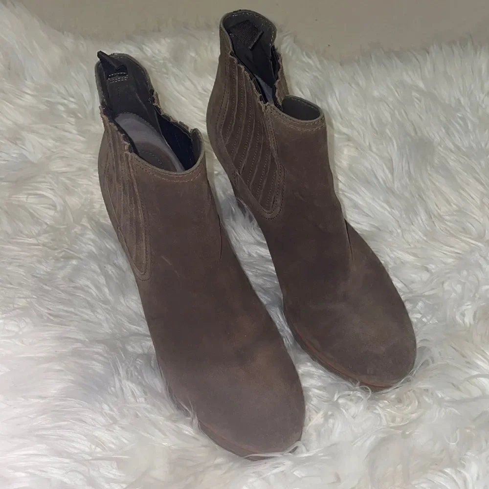 Prada Brown Suede Chunky Ankle Booties - Picture 2 of 8